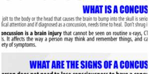 Concussion Fact Sheet Free Download Free Reprints